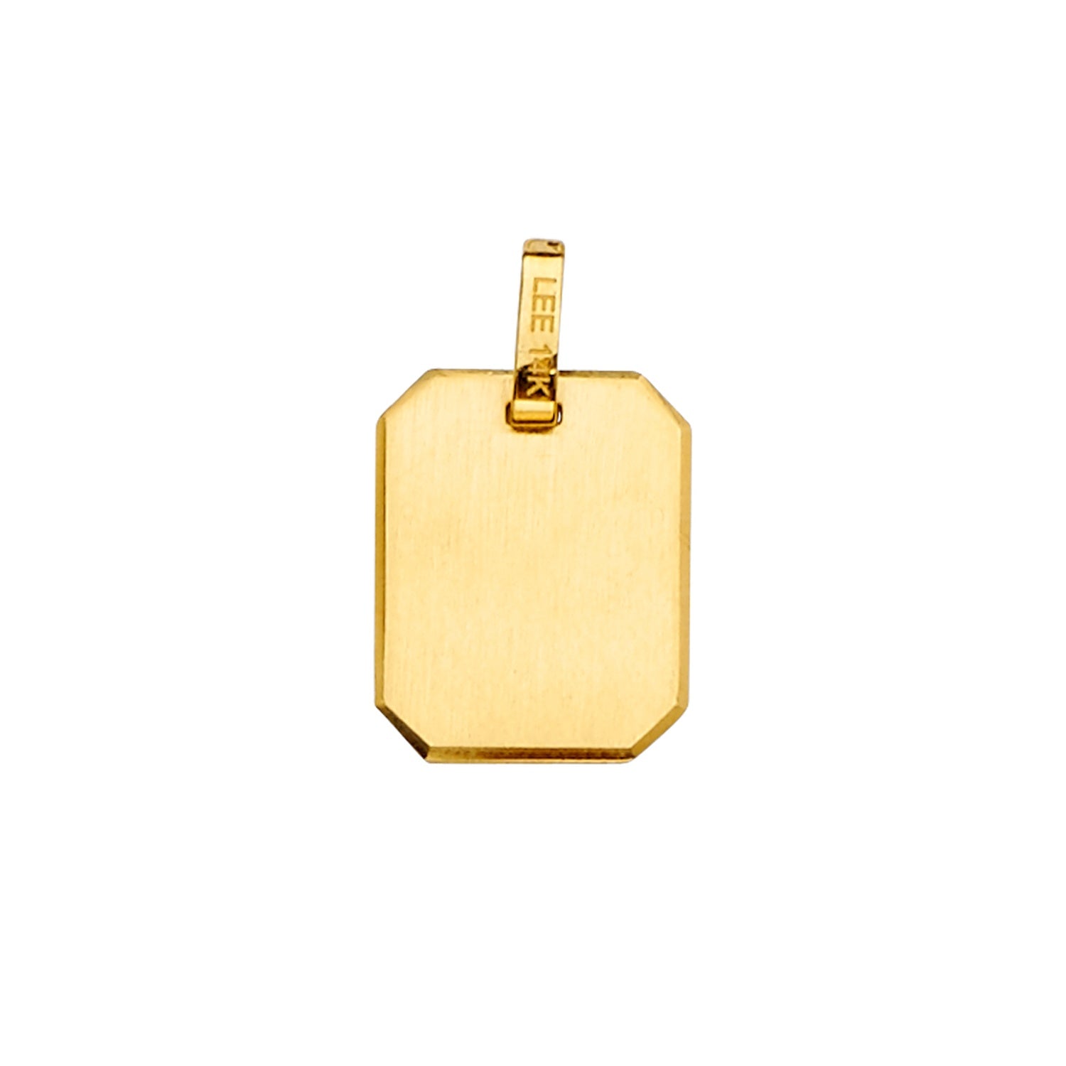 14KY Retangular Engravable Hollow Pendant