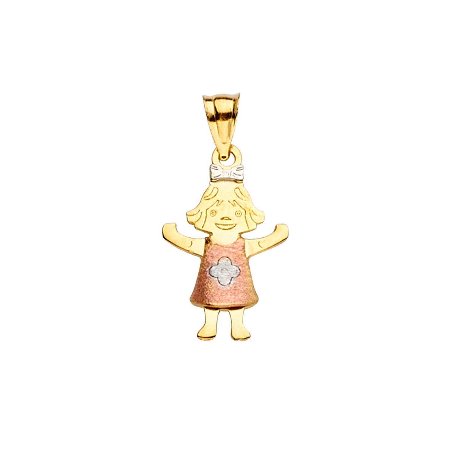 14K 3Color Girl Pendant