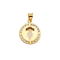 14KY CZ Enamel Girl Pendant