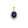 14KY Blue CZ Pendant / Set