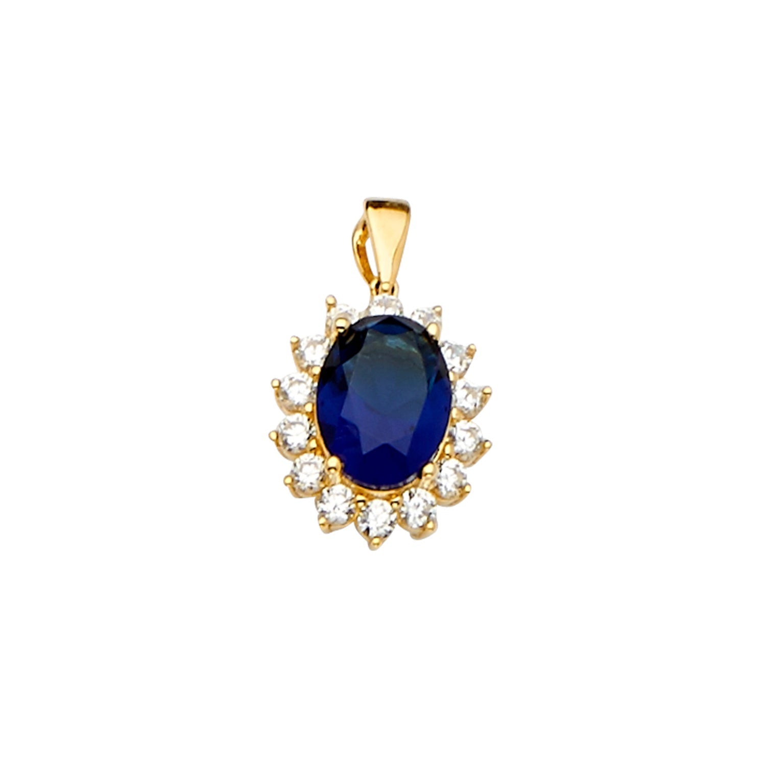 14KY Blue CZ Pendant / Set