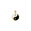 14KY Enamel Yin Yang Medal Pendant