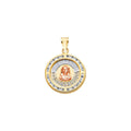 14K 3C CZ Round  Nuestra Boda Pt w/Jesus