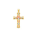 14K 3C Hollow Fancy Cross