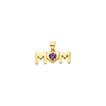 14KY Mom Pendant with CZ