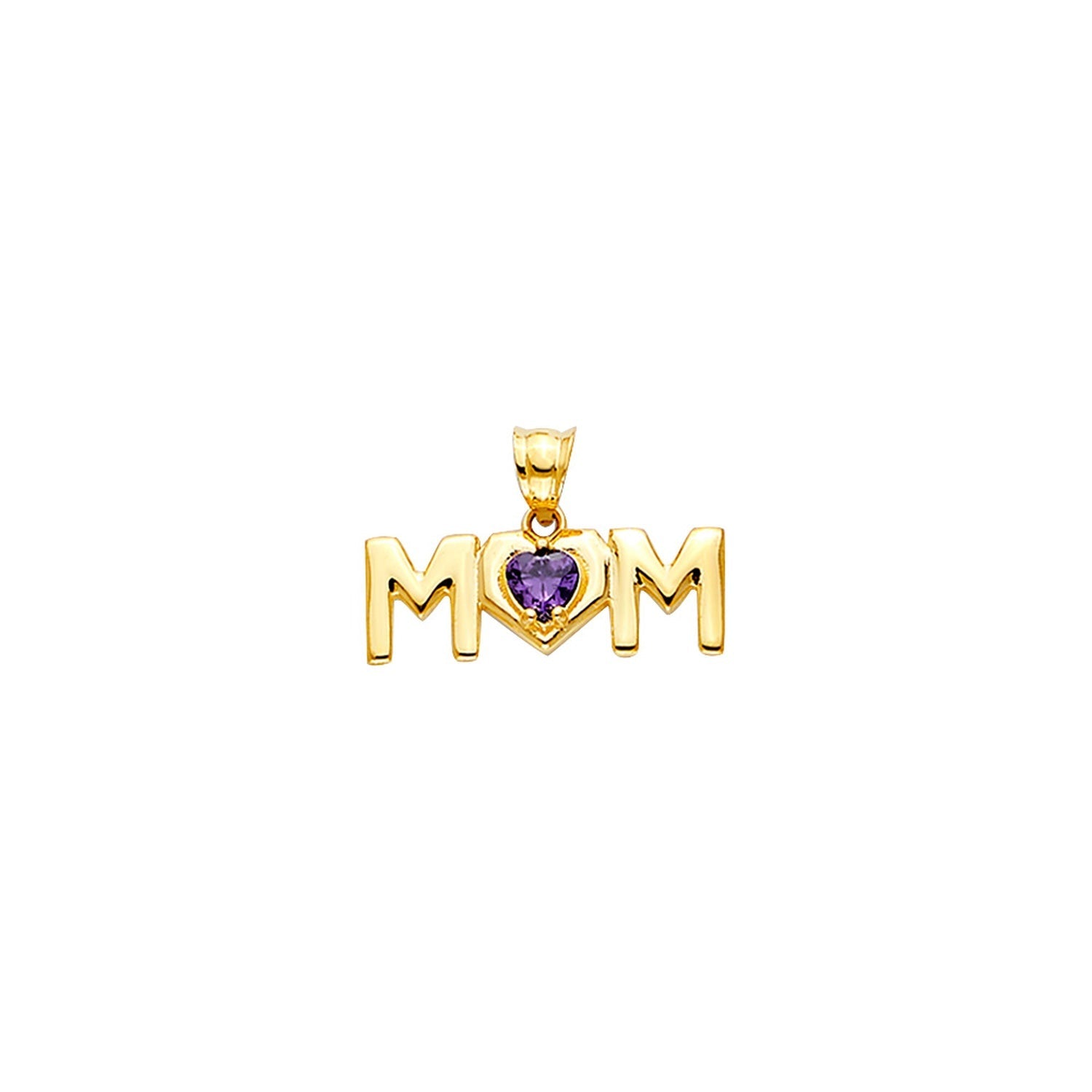 14KY Mom Pendant with CZ
