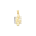 14K 2T Music Note Pendant on DC Stave
