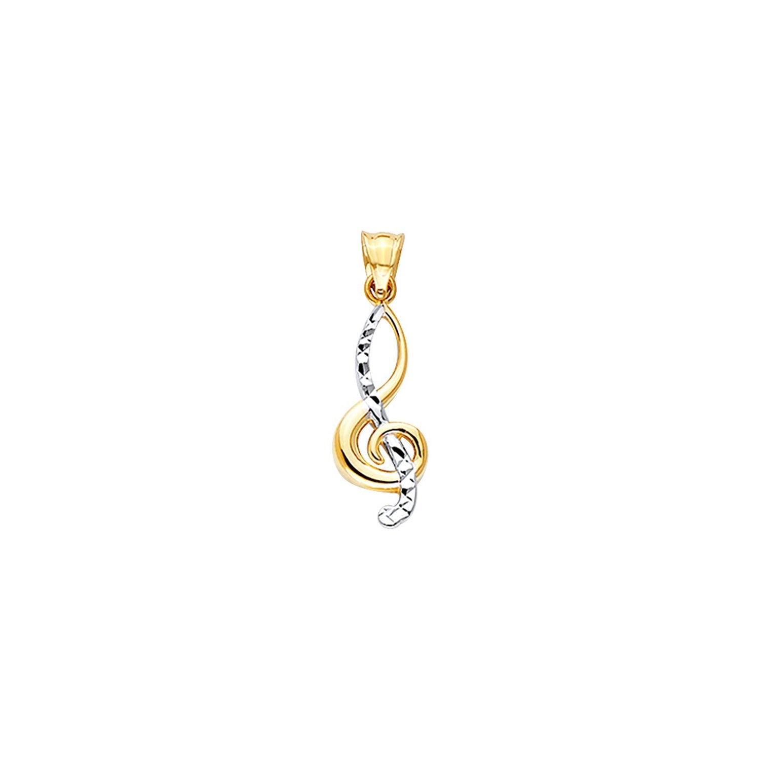 14K 2T DC Music Note Pendant