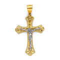 14K 2T Crucifix Cross Pendant
