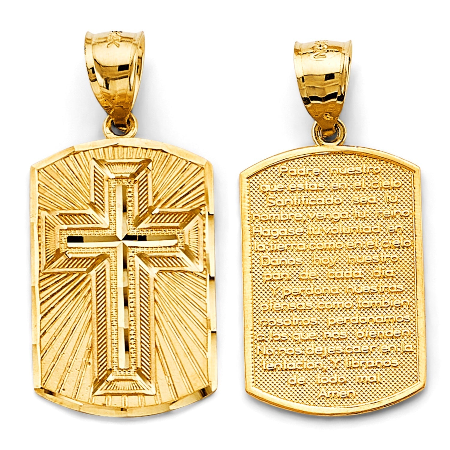 14KY Lord's Prayer in Spanish Pendant