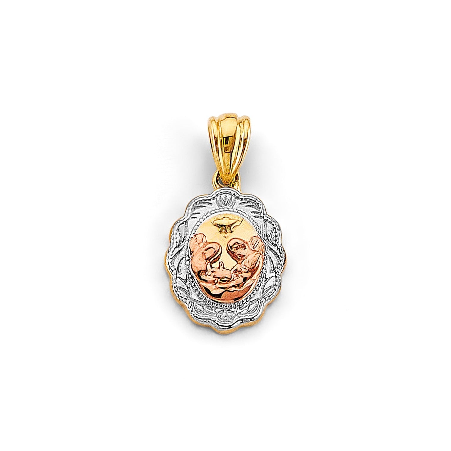 14K 3C Oval Baptism Pendant