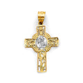 14K 2T First Communion Cross Pendant