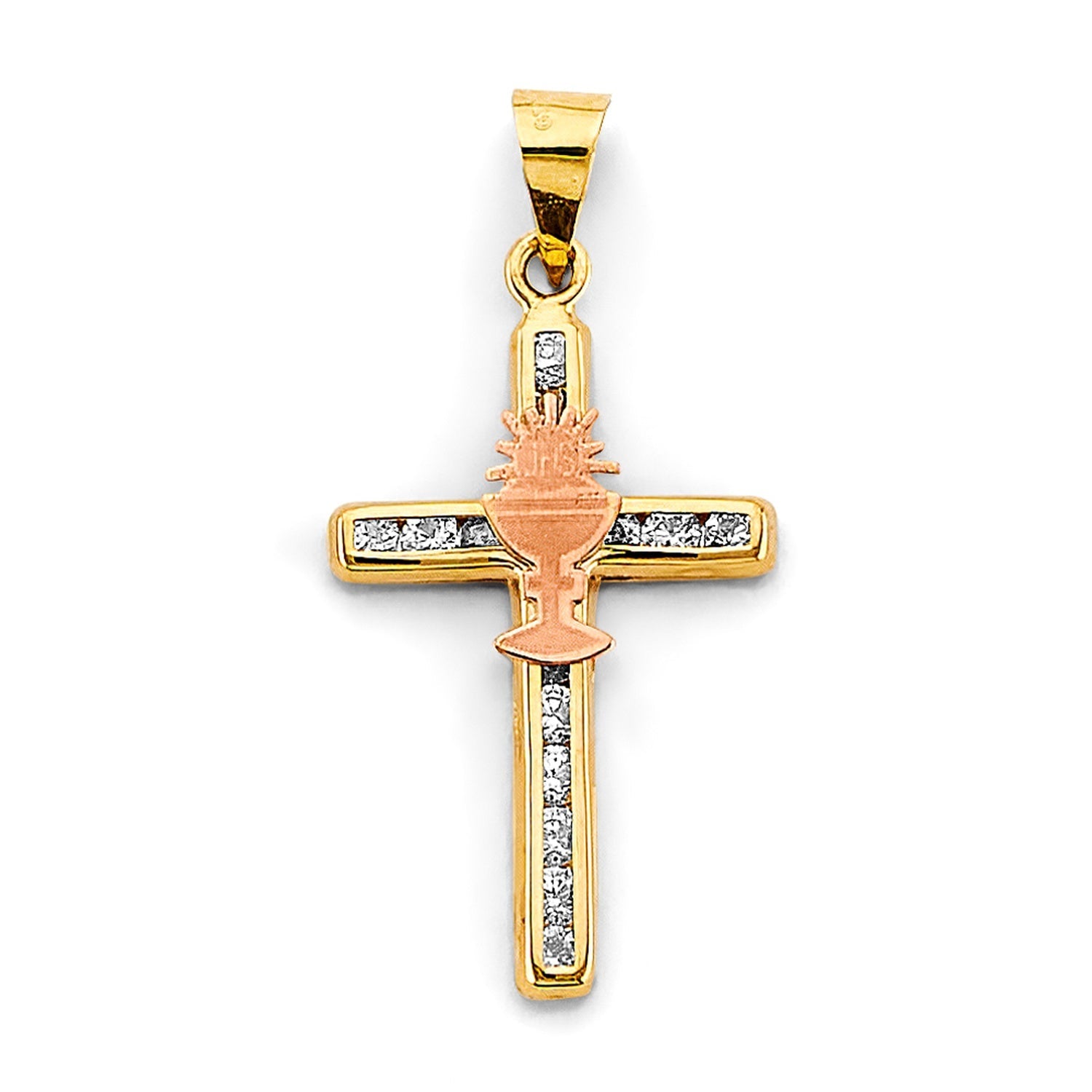14K 2C CZ First Communion