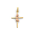 14K 2C Girl First Communion Cross Pendant