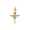 14K 2C Boy First Communion Cross Pendant