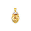 14KY CZ Small Lion Face Pendant