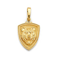 14KY Shield w/ Tiger Face Pendant