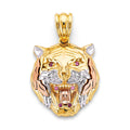 14K 3C Medium Tiger Face Pendant