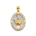 14K 2T CZ Oval Santo Nino de Atocha Pendant