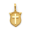 14KY Shield w/ Cross Pendant