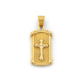 14KY Frame Cross Pendant