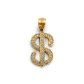14KY CZ Dollar Sign Pendant