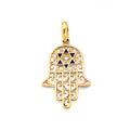 14KY Enamel Hamsa Hand Pendant
