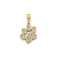 14KY CZ Dog Paw Pendant