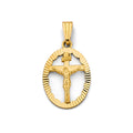 14KY Oval Crucifix Pendant