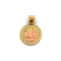 14K 2C Stamp Holy Family Pendant