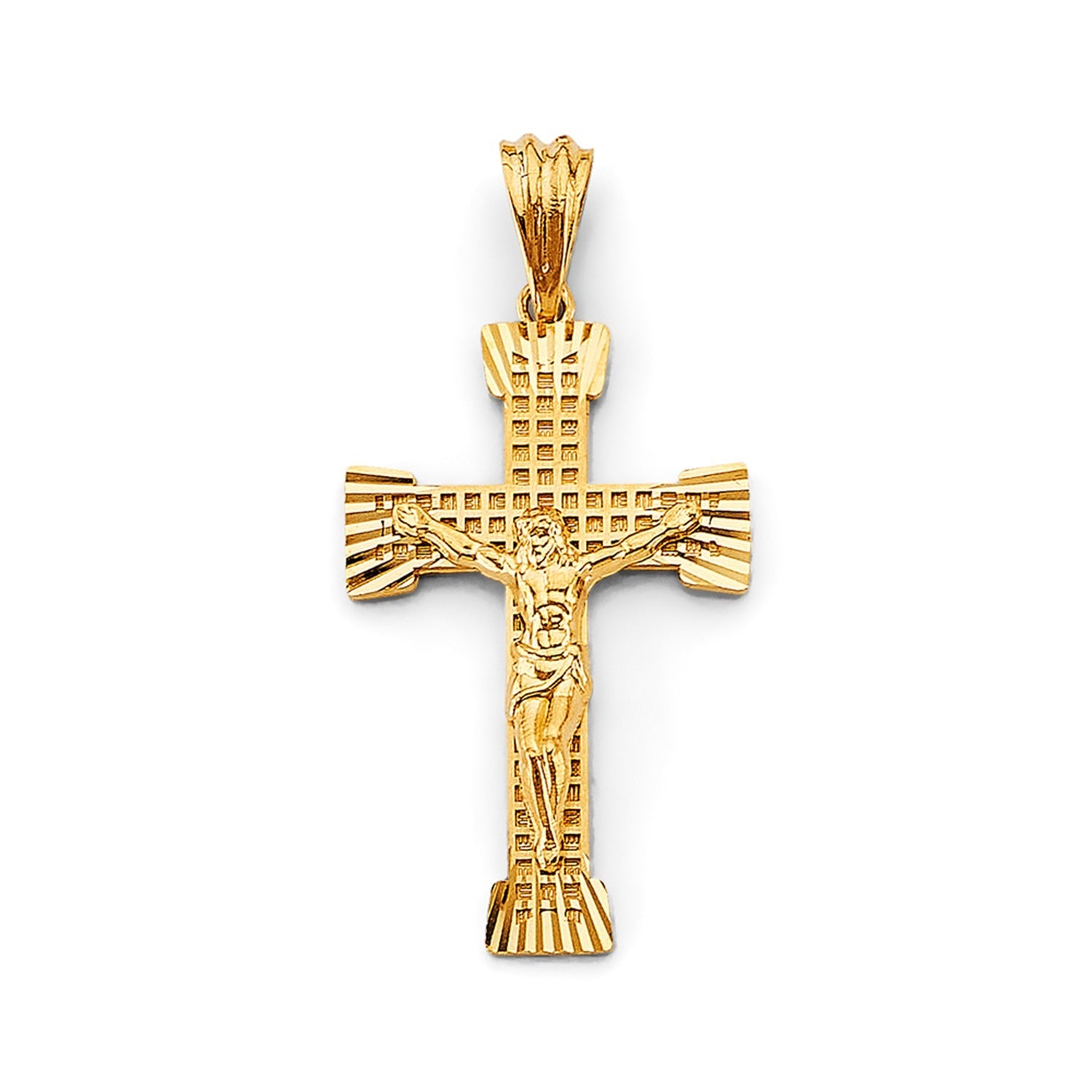 14KY Fancy Crucifix Cross Pendant