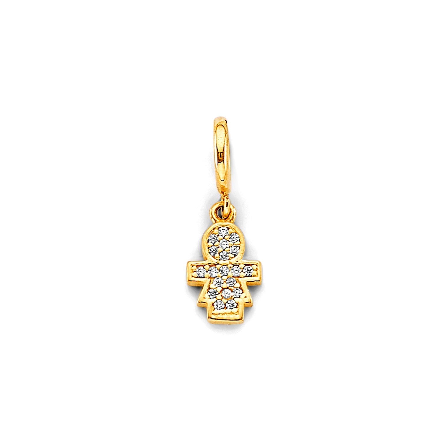 14K 2T CZ Girl Charm for Mix&Match Br