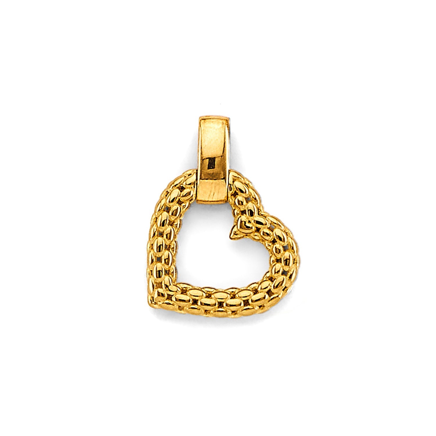 14KY Fancy Heart Mesh Design Pendant
