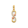 14K 2C CZ Infiniti Heart Pendant