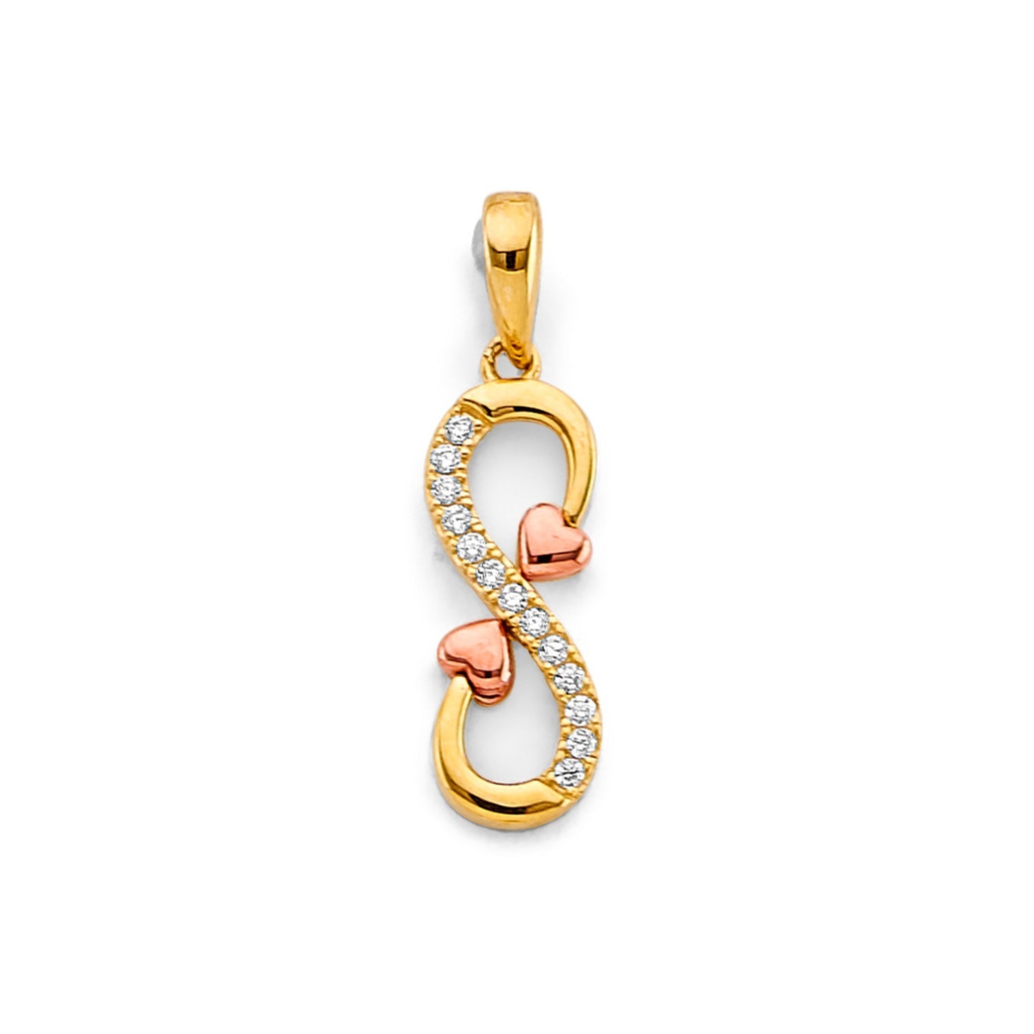14K 2C CZ Infiniti Heart Pendant