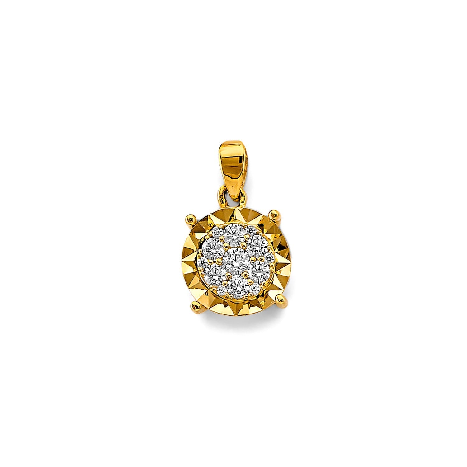 14KY CZ Cluster Pendant / Set