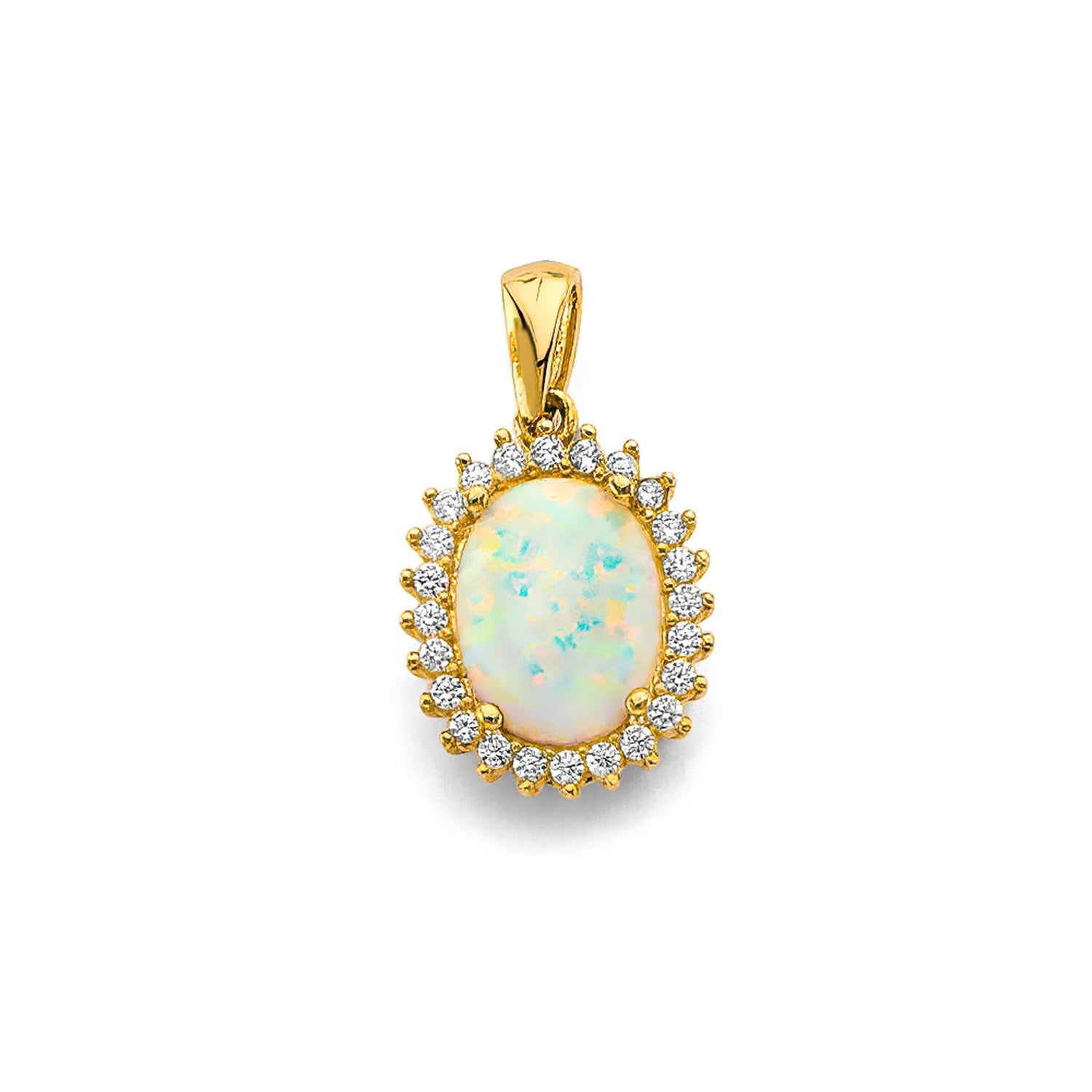 14KY CZ Opal Pendant / Set