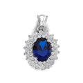 14KW Blue CZ Pendant / Set