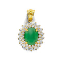 14KY CZ Jade Pendant / Set