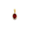 14KY CZ May Oval Birthstone Pendant