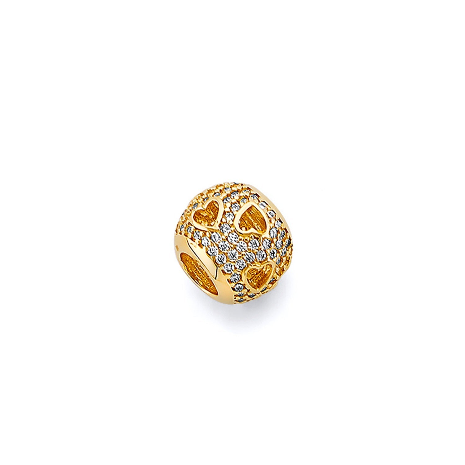 14K 2T CZ Oval Cut-out Slider
