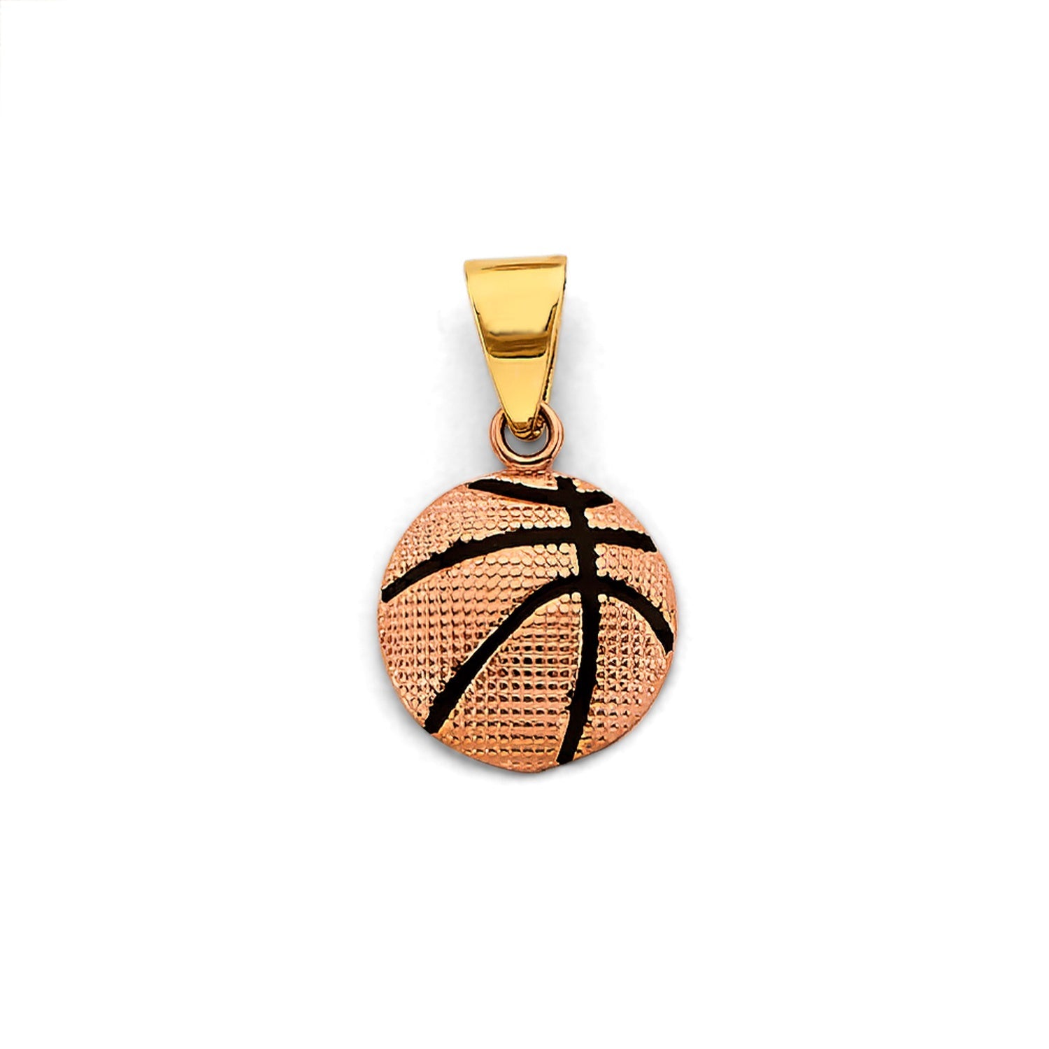 14K 2C Basketball Enamel Pendant