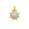 14K 2T CZ Sun Pendant