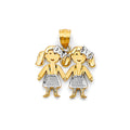 14K 2T Girl-Girl Pendant