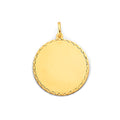 14KY Engravable Plain Pendant