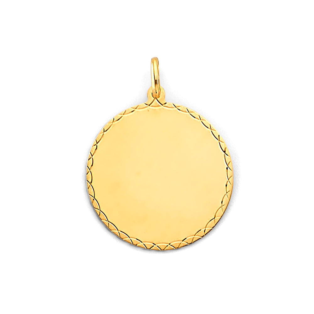 14KY Engravable Plain Pendant