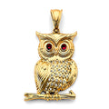 14KY CZ Owl Pendant