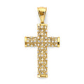 14K 2T CZ Cross Pendant