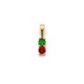 14KY CZ 2 Stone Month Pendant