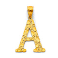 14KY Initial Nugget Pendant M